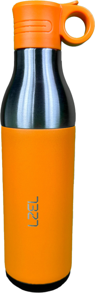 LZEL Natura Elva Vacuum Bottle Dual 400 mL + 400 mL | Orange Aluminum LZEL Natura Elva Vacuum Bottle Dual 400 mL + 400 mL | Orange Aluminum